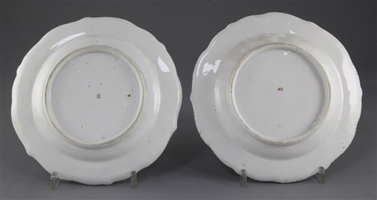 A pair of Chelsea botanical dessert plates, c.1765, 21cm
